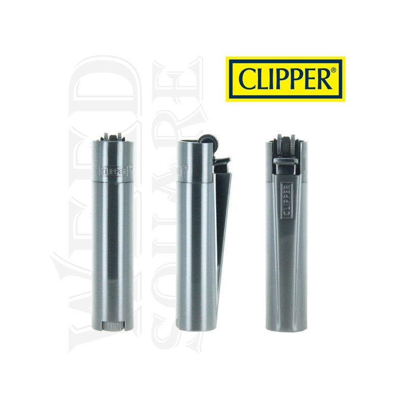 Briquet à Pièrre Clipper Metal Carbon Réglable & Rechargeable